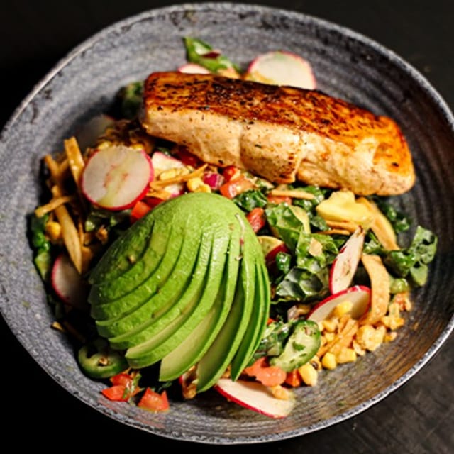 Grilled Salmon Salad.