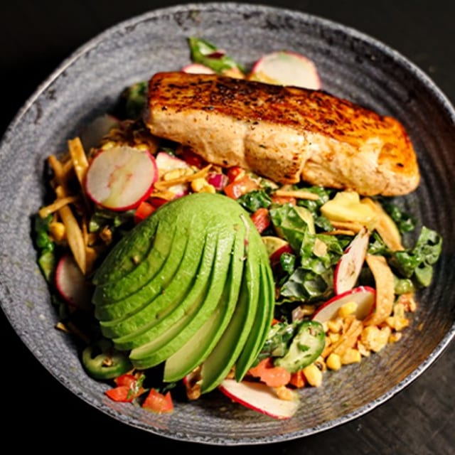 Grilled Salmon Salad.